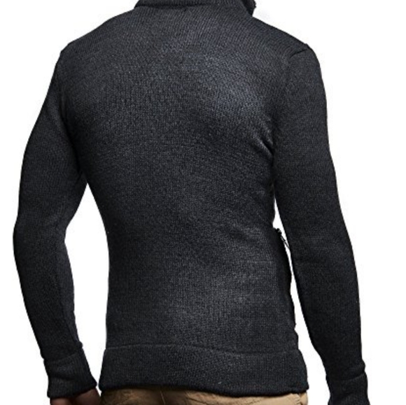 Leif Nelson Men’s Knitted Cardigan Slim Fit Hoodie.  Size L - Picture 16 of 16